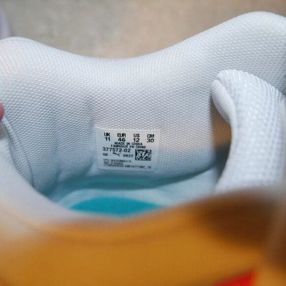 PUMA Playmaker Pro Shoes Men's Size 12 Reflective Hi-Viz White Fiery Coral EUC - Picture 12 of 13